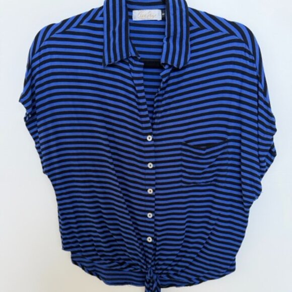 Fighting Eel Ava Sky Button Down Blouse- Size S - Picture 1 of 3